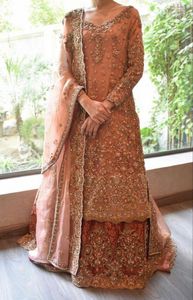 Vestido largo de novia KAMEEZ, brocado LEHENGA con DUPATTA embellecedor DABKA, ZARI work para boda @ 2022 - Product Image 2