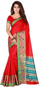 Saree en soie Banarasi avec chemisier non cousu avec vêtements traditionnels multicolores en vêtement ethnique ethnique - Product Image 6