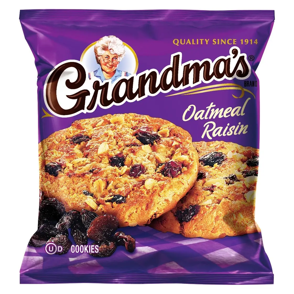 Grandma's Oatmeal Raisin Cookies Bulk Packaged Biscuits and Cookies 2.5 oz (Pack of 60)