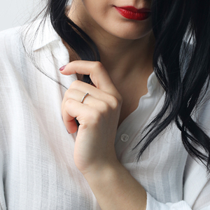 Anillo minimalista de Plata de Ley 925 con cuentas, joyería turca hecha a mano - Product Image 2