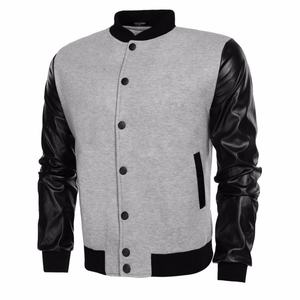 Veste bomber de baseball formelle en laine 100% sur mesure en gros, col montant décontracté, respirante, logo frontal - Product Image 2