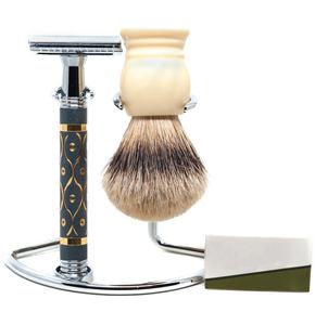 Set de Afeitado con Mango de Madera, Set de Maquinilla de Afeitar de Seguridad - Product Image 1