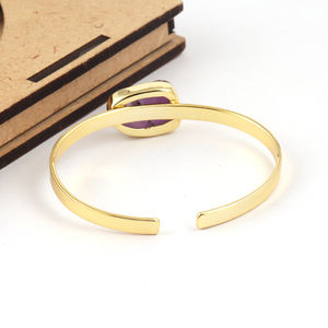 Pulsera de cuarzo natural para mujer, brazalete ajustable, color dorado o plateado, con azúcar rojo, estilo moderno, venta al por mayor - Product Image 5