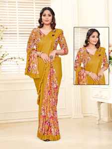 Bollywood Fashioner prêt à porter Lcra Texture Saree Work Bloom Introduce Party Wear Impression informatisée Sari brillant avec Alphanumero - Product Image 6
