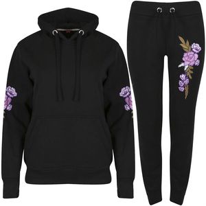 Último diseño personalizado para mujer Floral Rosa bordado Sudadera con capucha camisetas gimnasio chándal - Product Image 4