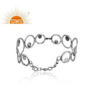 Trending <b>Top</b> Selling Oxidized Sterling <b>Silver</b> Bangle For Women Plain <b>Silver</b> Jewelry Manufacturer - Product Image 3