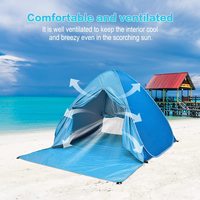 UPF 50 + Parapluie de sport portable automatique instantané Tente de plage à une chambre avec abri solaire pour bébé