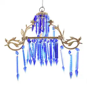 Wholesale Handmade Traditional Home Decoration Blue Ceiling Chandelier Indian Glass Ceiling lamps 12 Inches CL-85