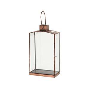 Linterna colgante decorativa de alta calidad Color marrón Diseño antiguo Decoración navideña Linterna de vela de metal y vidrio para la venta - Product Image 1