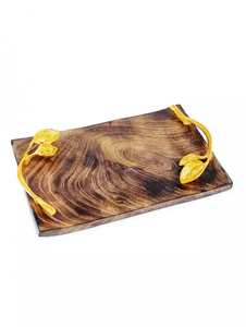 Juego de Bandejas de Madera de Mango Rústicas Personalizadas con Asa de Metal, Acabado Natural, Calidad Certificada EPCH, Artesanía, Juego de Piezas - Product Image 6