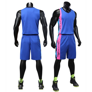 Ensemble de maillots de basket-ball pour hommes, sans manches, col en V, blocs de couleur, impression sublimée, évacuation de l'humidité, vêtements de sport toutes saisons - Product Image 5
