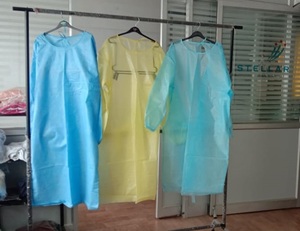 Disposable Isolation Gown PP SS, SS + PE, SMS, SMMS Fabric Water Proof Isolation <b>Apron</b> 35-40 GSM FREE SIZE PPE-ISO-001 IN;32665 - Product Image 4