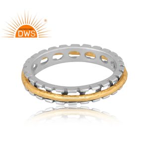 Anillo de banda giratoria Unisex de plata de ley fina hecho a mano, joyería de plata para mujer, regalo para ella - Product Image 3