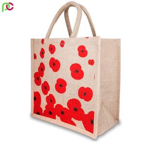 Sac d'épicerie en jute biologique avec logo personnalisé fourre-tout de transport promotionnel en toile de jute écologique pour supermarché style toile de jute naturelle - Product Image 4