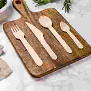 Fabricant de couverts jetables en bois ensemble de prix bon marché du Vietnam en bois naturel biodégradable - Product Image 2