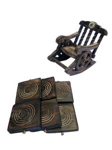 ที่รองแก้วไม้วอลนัทแบบคลาสสิกชุดที่รองแก้วทำจากไม้ดีไซน์ถอดออกได้ทำจากสแตนเลส - Product Image 6