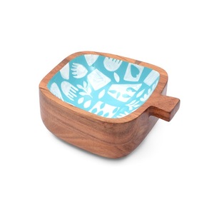 Contenedor de comida decorativo duradero con forma de manzana, cuenco para servir, centros de mesa de cena, contenedor de fruta seca, cuenco de madera - Product Image 1