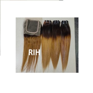 Mèches naturelles brésiliennes, cheveux vierges, lisses, ombrés 1B/30, 8 à 24 pouces, Extension capillaire - Product Image 1