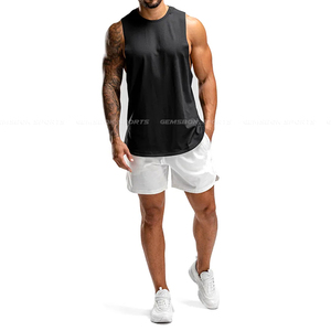 Wholesale <b>Mens</b> Black Warrior Cut-Off Stringer Tank Top Bodybuilding Custom Fitness Stringer Gym Sport Tank Top For <b>Men</b> - Product Image 3
