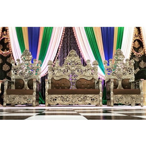 Sofá DE BODA Royal Maharaja con sillas Sofá de escenario de boda elegante con sillas Sofá y sillas de escenario de recepción de boda - Product Image 1