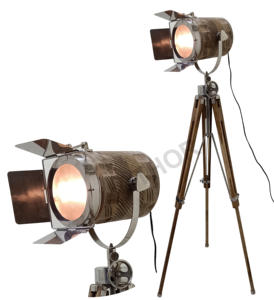 Lámparas de pie de trípode vintage con focos para sala de estar, casa de campo o dormitorios, decoración del hogar - Product Image 1