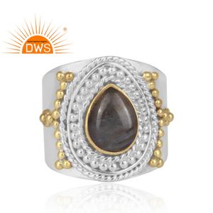 Bague de déclaration audacieuse en argent sterling avec pierres précieuses Labradorite de feu bleu pour femme cadeau pour sa collection classique - Product Image 2