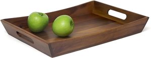 Bandeja de Servir de Madera de Acacia al por Mayor con Asas |   Bandeja Rectangular de Madera para Servir el Desayuno, Estilo Otomano, OEM ODM - Product Image 2