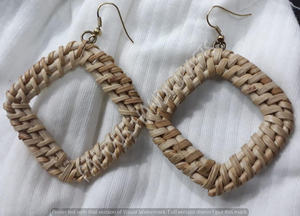 Earrings New Design Handmade Wood Rattan Bohemian Earrings - Product Image 2