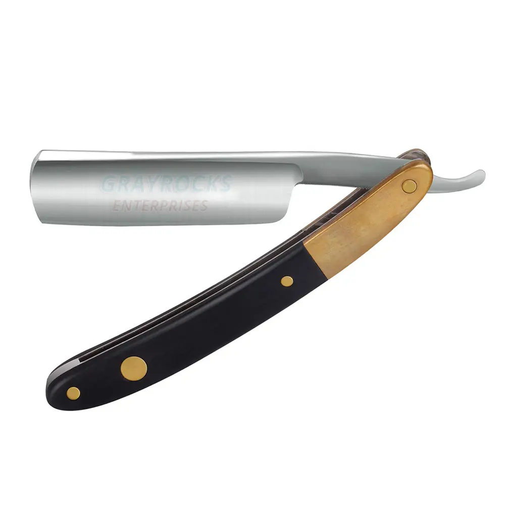 Rasiermesser Holz und Metall Kombination skala Scharfer Kohlenstoffs tahl Cut throat Straight Edge Blade Barber Razor
