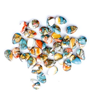 Turquesa Mohave, Cobre, Ostra, Cabujón, Corte DIY, Anillo, Pendiente, Colgante, Forma Mixta, Suelto, Sintético (Creado en Laboratorio), Tercera Piedra Preciosa - Product Image 2