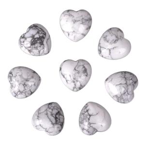 Cœur Hawlite en cristal naturel, pierre précieuse de guérison, cœur bouffant pour décoration et cadeau, vente en gros - Product Image 5
