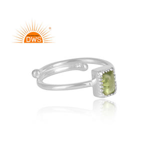 Anillo de piedras preciosas de peridoto verde Natural, fabricante de anillos de plata de ley 925 de alta calidad, sortija apilable, joyería al por mayor - Product Image 3