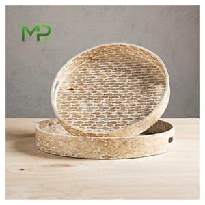 Bol à salade en bambou naturel du Vietnam, fait main, peint, écologique - Product Image 1