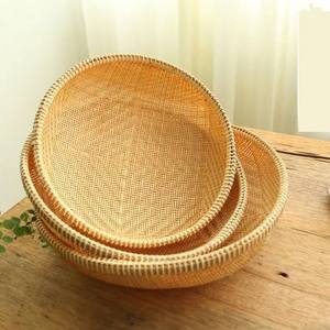 Paniers à fruits et à pain ronds en bambou tissé à la main de haute qualité, taille personnalisée pour l'exportation - Product Image 3