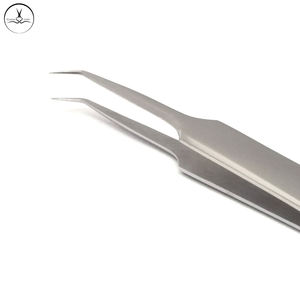 Pinzas de lujo para extensiones de pestañas, de acero inoxidable, embalaje privado personalizado y calidad profesional con logotipo - Product Image 4