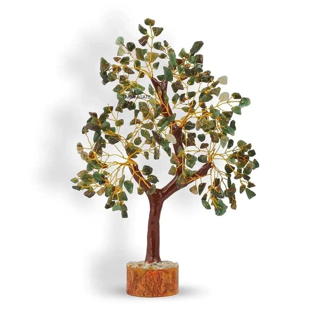 सजावट के लिए प्राकृतिक क्रिस्टल हरा जेड पेड़: 500 मनका एगेट पेड़ हीलिंग क्रिस्टल स्टोन: घर की सजावट: उपहार: मनी ट्री: सीएफटी
