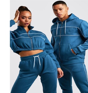 Hot sale women's <b>long</b> sleeve elastic hem <b>matching</b> stripped two piece pant set - Product Image 2