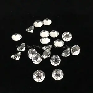 透明石英水晶圆形灿烂切割天然 “批发出厂价优质刻面宽松宝石” 1.25毫米IGI