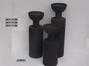 Vente chaude Noir Métal Contemporain Décoratif Bud Vase en Mat Noir Moderne Décoratif Métal Aluminium Vase Ensemble de 2 pièces - Product Image 4