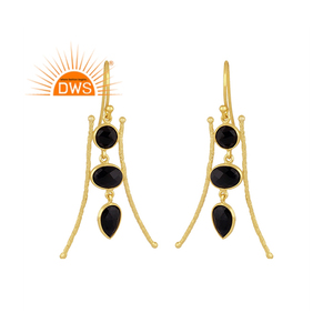 925 Sterling Silver Natural <b>Black</b> Onyx Gemstone <b>Dangle</b> <b>Earring</b> For Women Jewelry For Women Gift For Her - Product Image 1