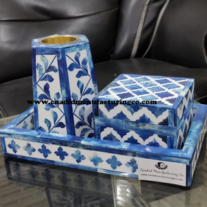 Coffret cadeau Ramadan Mubkhar avec plateau, ensemble de brûleur à bakhoor en résine artisanal et plateau de service Madkhan - Product Image 1