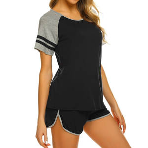 Conjunto de Dos Piezas de Verano para Mujer al por Mayor, Camiseta Lisa y Pantalones Cortos, Traje Deportivo Informal, Camiseta Lisa, Atuendo Informal - Product Image 1