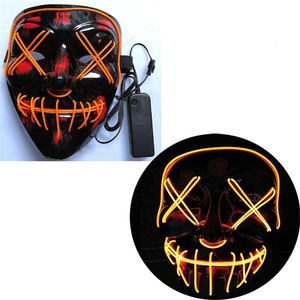 Máscara <span class=keywords><strong>de</strong></span> purga para fiesta <span class=keywords><strong>de</strong></span> DJ, disfraz <span class=keywords><strong>de</strong></span> elección, máscara iluminada que brilla en <span class=keywords><strong>la</strong></span> oscuridad, 20 colores a elegir, máscara personalizada para Halloween - Product Image 2