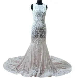 Real Picture 2022 Beautiful bride wedding dress short sleeve A-Line Sequins bridal gown