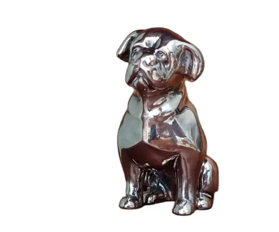 ทองเหลืองชุบนิกเกิลรูปสุนัขเผาศพสัตว์เลี้ยงโกศโดย Brassworld อินเดีย