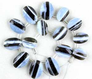 Meilleure qualité 18 pièces bleu naturel boulder opale facettes forme ovale perles haut fabrication de bijoux pierres précieuses en gros fabrication - Product Image 1