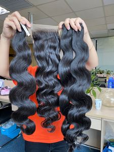 Extensions de cheveux humains Remy non traités en gros, 6-32 pouces, ondulés, double trame, cheveux bruts cambodgiens et vietnamiens pour tissage - Product Image 3