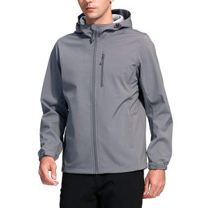 <b>Men's</b> High Street Style Winter Soft Shell Cotton <b>Jacket</b> Custom Logo <b>Long</b> Sleeve Zip Stand-up Hooded Collar Light Outdoor Use - Product Image 4