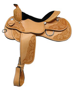 Ensemble de sellerie de ranch western en cuir véritable durable de qualité supérieure, marque Y&Z, avec arceau en fibre et quincaillerie en acier inoxydable