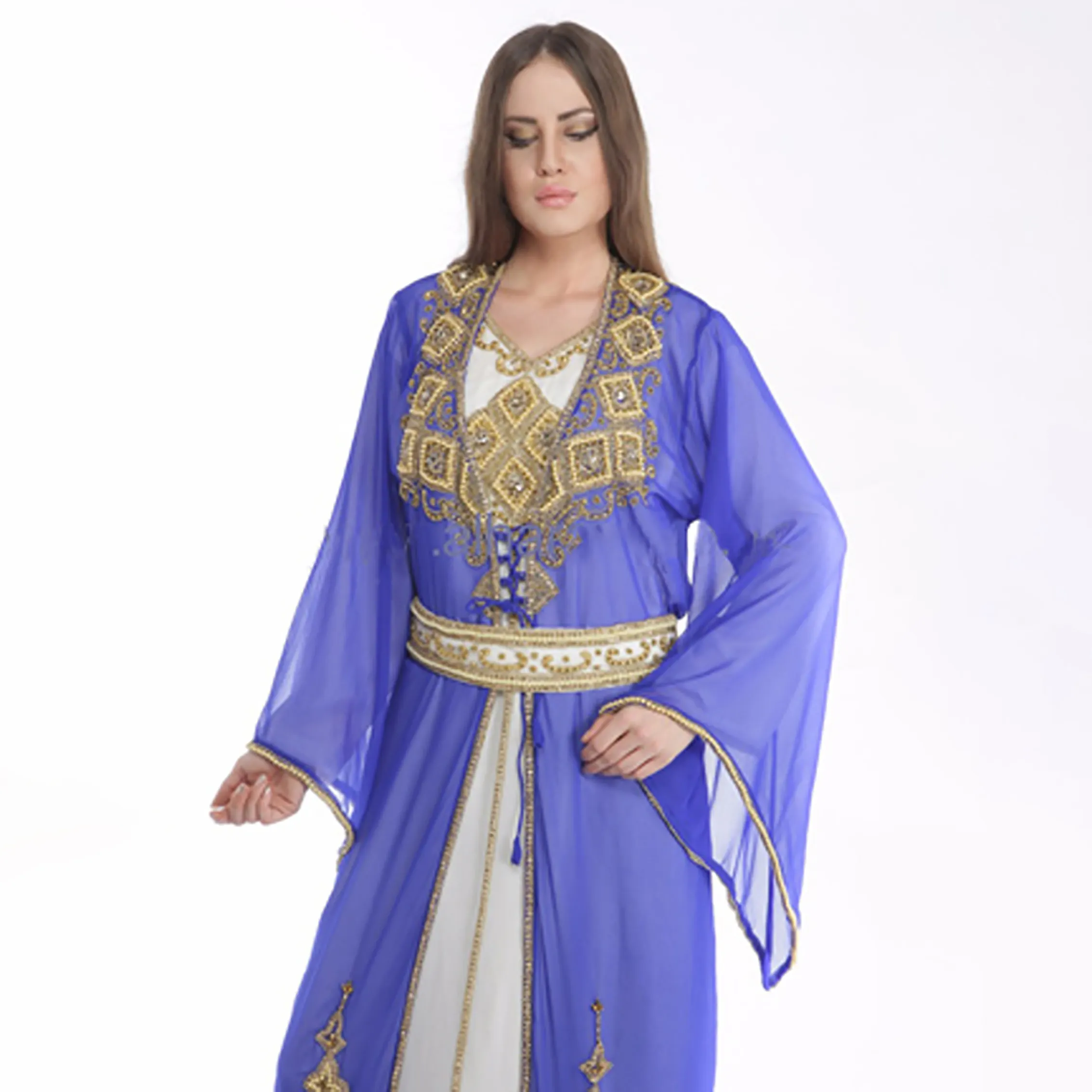 Modern and Beautiful occasion wear Long embroidered Farasha Kaftan Dress for Export Supply - Model NO 40165